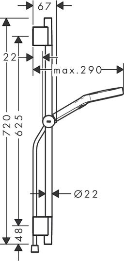 Hansgrohe Sprchový set Rainfinity 3jet s tyčou 65 cm, matná biela 28745700 - galéria #1