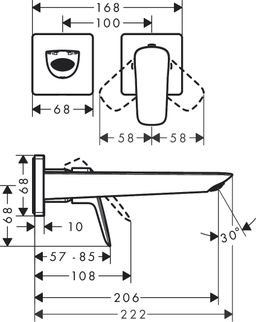 Hansgrohe Logis Umývadlová batéria FIne s výtokom, matná čierna 71256670 - galéria #1