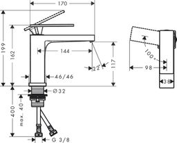 Hansgrohe Tecturis E Umývadlová batéria, brúsený bronz CoolStart 73012140 - galéria #1