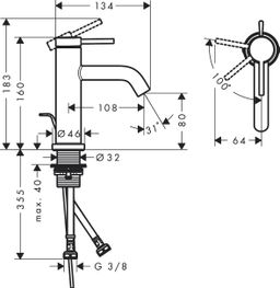 Hansgrohe Tecturis S Umývadlová batéria, CoolStart, s výtokovým potiahnutím, brúsený bronz 73302140 - galéria #1