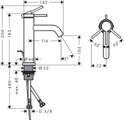 Hansgrohe Tecturis S Umývadlová batéria, s výtokovým kohútikom, matná biela 73310700 - galéria #1