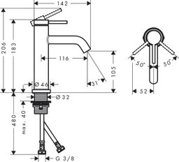 Hansgrohe Tecturis S Umývadlová batéria, chróm 73311000 - galéria #1