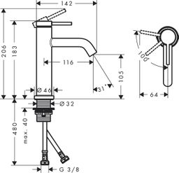 Hansgrohe Tecturis S Umývadlová batéria, CoolStart, chróm 73312000 - galéria #1