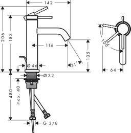 Hansgrohe Tecturis S Umývadlová batéria, CoolStart, s výtokovou rúrkou, matná biela 73314700 - galéria #1