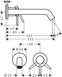 Hansgrohe Tecturis S Jednopáková umývadlová batéria, brúsený bronz 73351140 - galéria #1