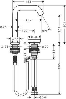 Hansgrohe Tecturis S Dvojotvorová umývadlová batéria, CoolStart, s výtokom, matná biela 73353700 - galéria #1