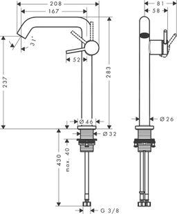 Hansgrohe Tecturis S Umývadlová batéria pre umývadlá, CoolStart, s výtokom click-clack, brúsený bronz 73370140 - galéria #1
