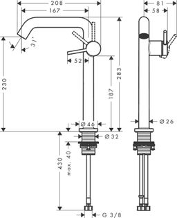 Hansgrohe Tecturis S Umývadlová batéria pre umývadlá, CoolStart, brúsený bronz 73372140 - galéria #1