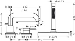 Hansgrohe Tecturis S Trojotvorová batéria na okraj vane, sBox, matná biela 73447700 - galéria #1