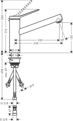Hansgrohe Zesis M33 Umývadlová batéria so sprchou pre nízkotlakové/beztlakové ohrievače, čierna matná 74806670 - galéria #1