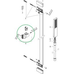Hansgrohe Náhradný jazdec pre štvorhrannú tyč 35 x 15 mm, chróm 94727000 - galéria #2