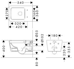 Hansgrohe Závesný klozet EluPura Q AquaFall so sedadlom SoftClose, biely SmartClean 61117450 - galéria #9