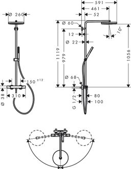 Hansgrohe Pulsify S Termostatický sprchový systém, matná černá 24222670 - galéria #5