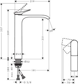 Hansgrohe Vivenis Batéria k umývadlu s CoolStart, bez výpuste, chróm 75045000 - galéria #1