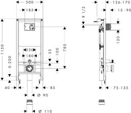 Hansgrohe iFrame Modul pre závesné WC 01022180 - galéria #1