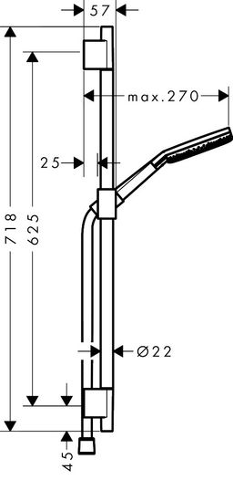 Hansgrohe Raindance Alive Select S, EcoSmart, Sprchová sada so sprchovou tyčou, 65 cm, 3jet, čierna matná 24602670 - galéria #4