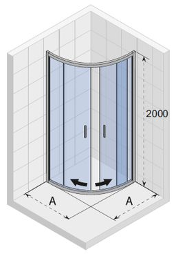 Riho Hamar 2.0 Sprchový kút 90 cm, transparentný GR14200 - galéria #1