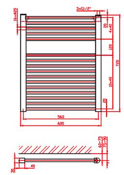 Thermal Trend KD 600/730 Radiátor kombinovný, 60x73 cm, biely - galéria #1