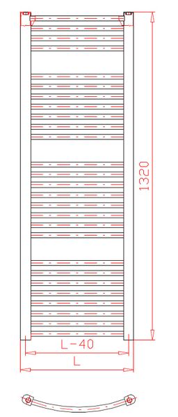 Thermal Trend KDO 450/1320 Radiátor kombinovaný, 45x132 cm, biely - galéria #2