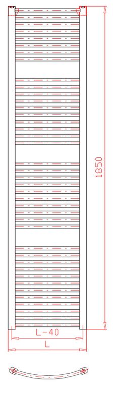 Thermal Trend KDO 600/1680 Radiátor kombinovaný, 60x168 cm, biely - galéria #2