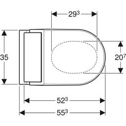 Geberit Tuma Comfort Sprchovací WC závěsné, KeraTect/ kryt černé sklo 146.290.SJ.1 - galéria #3