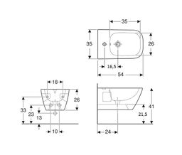 Geberit Selnova Square Závesný bidet biely 501.547.01.1 - galéria #1