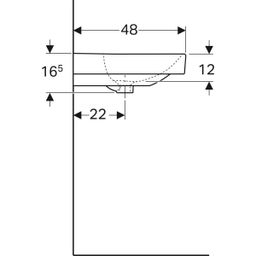 Geberit Smyle štvorcové umývadlo 120 cm, dva otvory pre batériu 500.253.01.1 - galéria #3