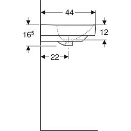 Geberit Smyle štvorcové umývadlo 55 cm, biele 500.259.01.1 - galéria #2