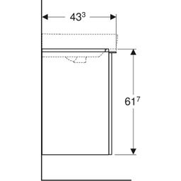 Geberit Smyle Square Kúpeľňová skrinka pod umývadlo 53,6 cm ľavá, pieskovo sivá 500.366.JL.1 - galéria #2