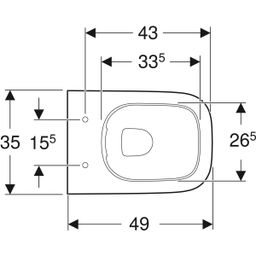 Geberit Smyle Square Závesné WC Rimfree, biele 500.379.01.1 - galéria #1