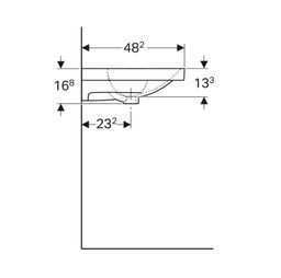 Geberit Dvojumyvadlo 120x48,2 cm, přepad, bez otvoru pro baterii, bílá KeraTect 500.628.01.8 - galéria #3