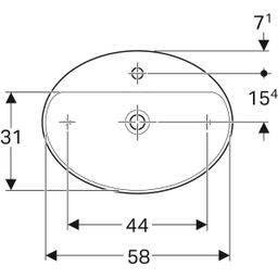 Geberit VariForm Oválne umývadlo 60 x 45 cm bez prepadu, biele 500.773.01.2 - galéria #1