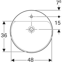 Geberit VariForm Umývadlo s polospádom 50 cm s otvorom, biele 500.782.01.2 - galéria #1
