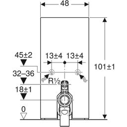 Geberit Monolitický modul pre stojace WC, 101 cm, sklo pieskovo sivá/hliník 131.002.JL.5 - galéria #1
