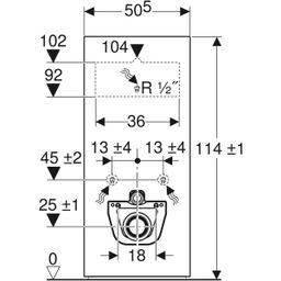 Geberit Monolitický modul pre závesné WC, 114 cm, sklobetón/hliník 131.031.JV.5 - galéria #1