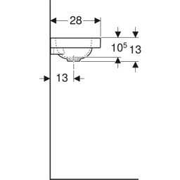 Geberit iCon Light Umývátko otvor pro baterii vlevo, 38 cm, 501.831.00.1 - galéria #1