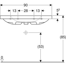 Geberit iCon Light Umyvadlo s odkládací plochou, 90 cm, 501.840.00.3 - galéria #2