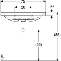 Geberit iCon Light Umyvadlo zkrácené vyložení, 75 cm, 501.842.00.3 - galéria #2