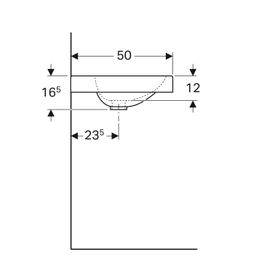 Geberit Preciosa II Umyvadlo 60x50 cm s odkládací plochou, otvor pro baterii, bílá 123262000 - galéria #3