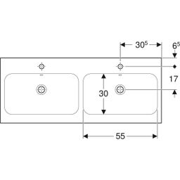 Geberit iCon Light Dvojité umyvadlo 120 cm, KeraTect", KeraTect" - galéria #3