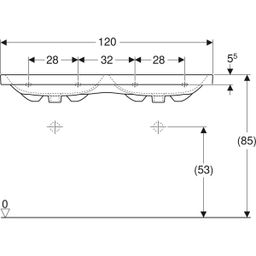 Geberit iCon Light Dvojité umyvadlo 120 cm, KeraTect, 501.838.00.8 - galéria #2