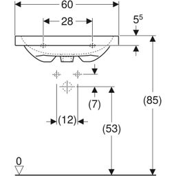 Geberit iCon Light Umyvadlo na desku, 60 cm, 501.847.00.1 - galéria #2