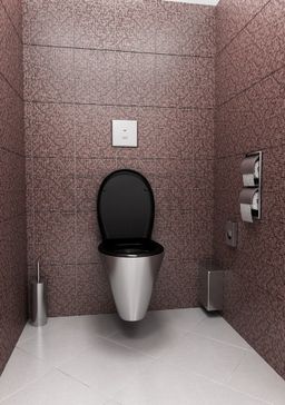 WC kefa Sanela s držiakom z nehrdzavejúcej ocele, matná SLZN 19X - galéria #1