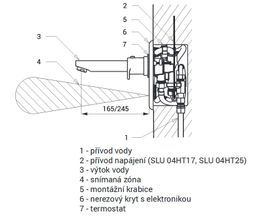 Sanela Automatická nástenná umývadlová batéria s elektronikou SLU 04HT17B - galéria #1