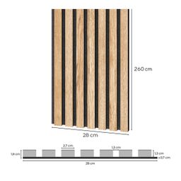 EBS Akustický panel Dubová dyha 28x260 cm lamely na plsti - galéria #4
