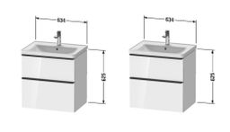 Duravit D-Neo Skrinka pod umývadlo 63,4 cm, vysoký lesk biela DE435402222 - galéria #3