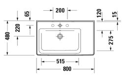 Duravit D-Neo Asymetrické umývadlo 80 cm, pravé, biele 2370800000 - galéria #3