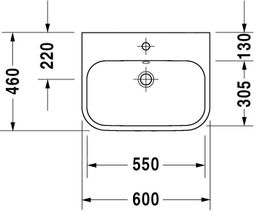 Duravit Happy D.2 Umývadlo 60 cm, WonderGliss 23156000001 - galéria #3