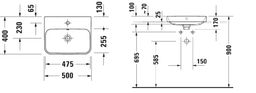Duravit Happy D.2 Umývadlo 50 x 40 cm, antracit 2360501300 - galéria #1
