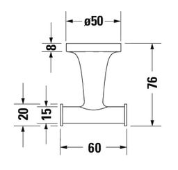Duravit Starck T Dvojitý háčik, chróm 0099301000 - galéria #1